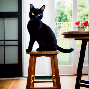 Cat Treats and Cat lessons, cat on stool